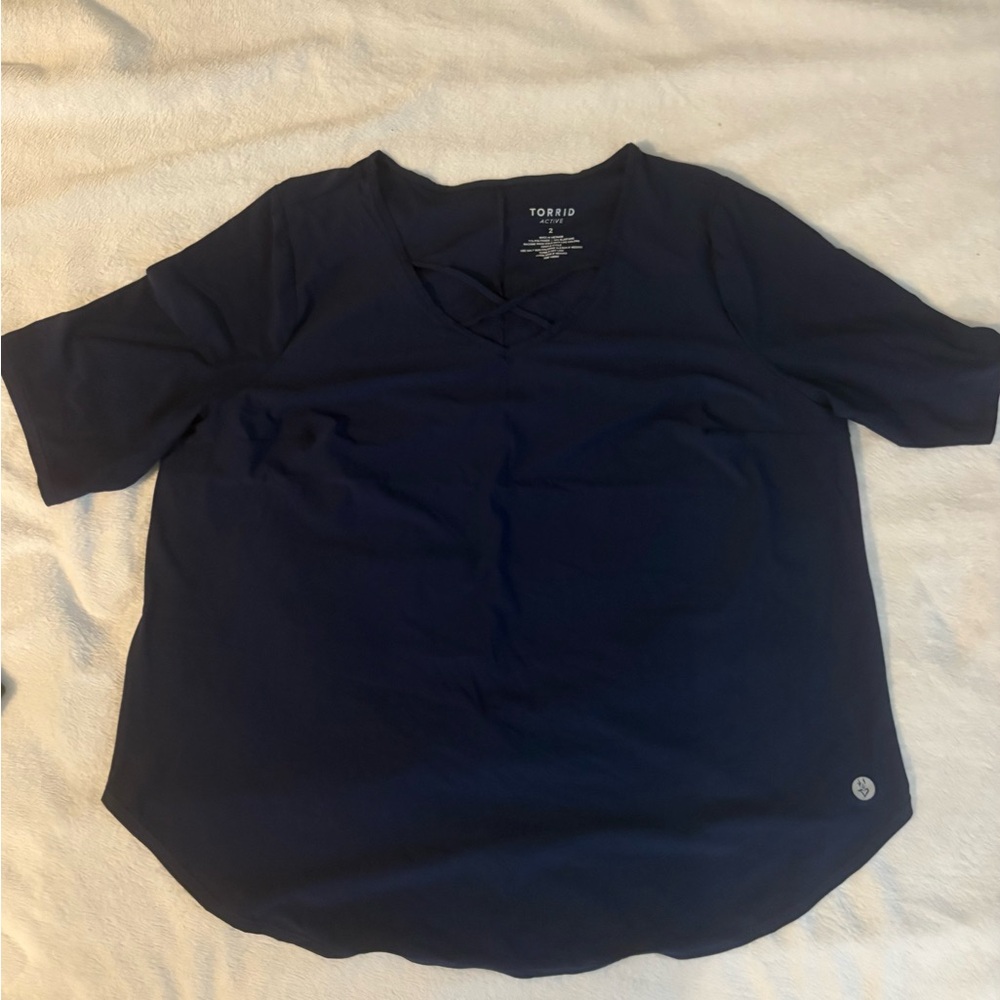 Torrid Navy Blue V-Neck Top Active Wear Size 2
